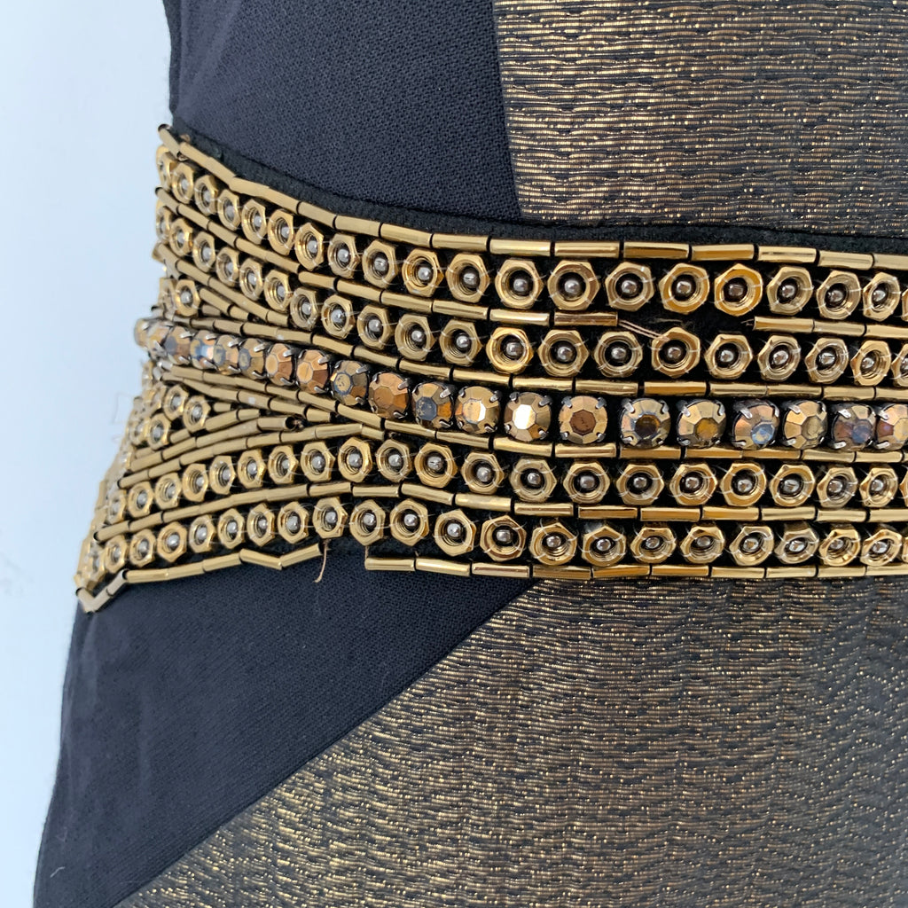 Etro Black & Gold Sequins Sleeveless Dress | Pre Loved |