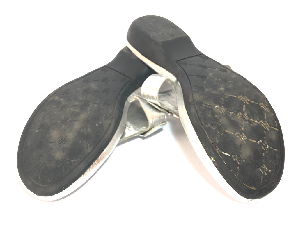 LAUREN Ralph Lauren Silver Leather Sandals | Pre Loved |