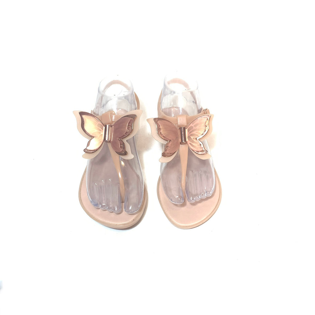 Melissa Nude Pink Butterfly Thong Sandals | Gently Used |