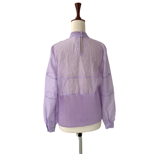 H&M Purple High-Neck Pleated Top | Pre Loved |