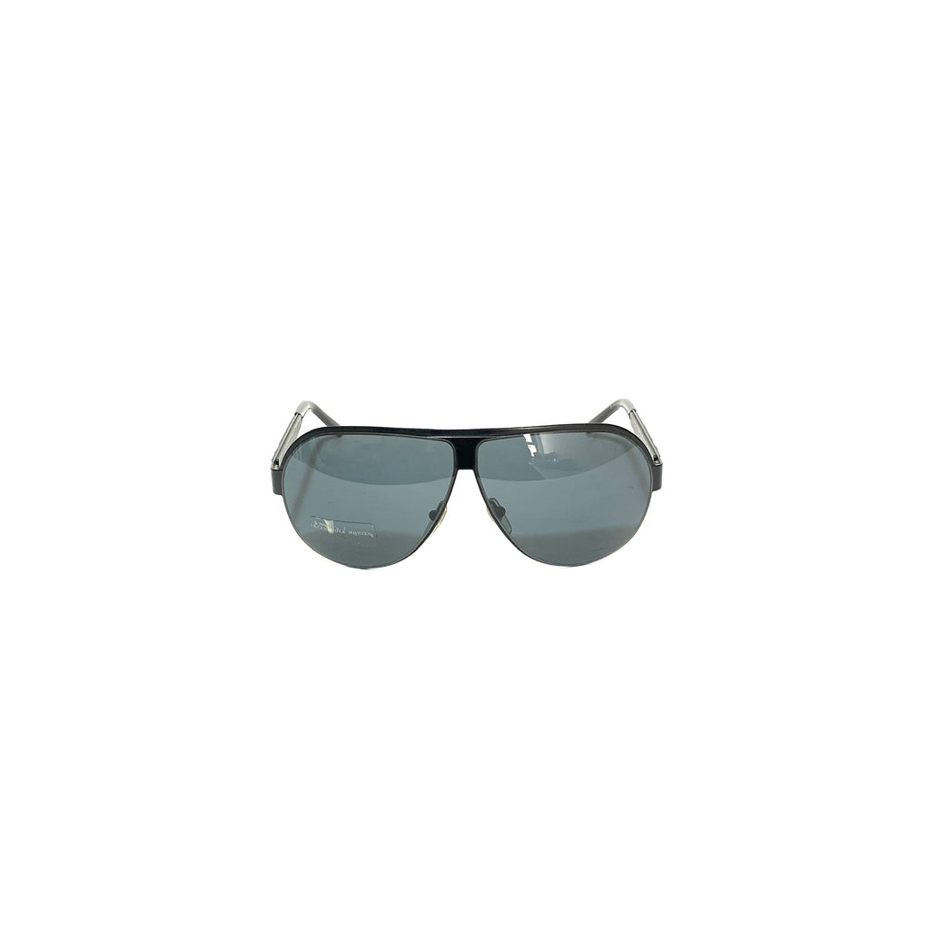 Alexander McQueen AMQ 4148/S Black Unisex Aviator Sunglasses | Like New |