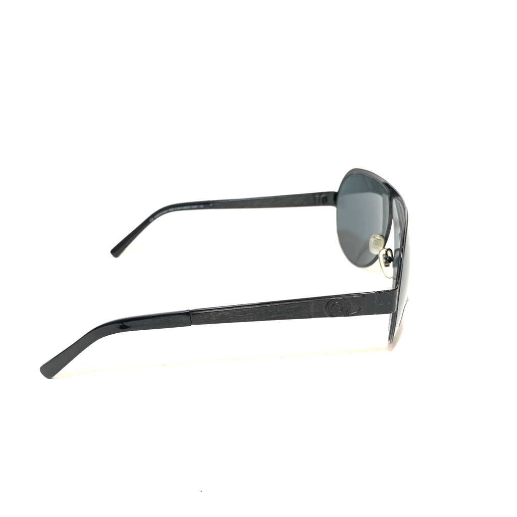 Alexander McQueen AMQ 4148/S Black Unisex Aviator Sunglasses | Like New |