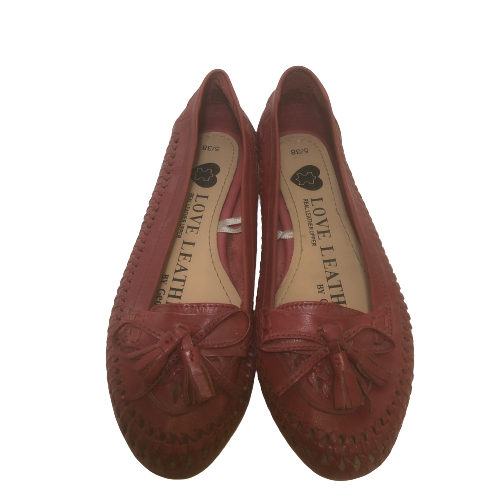 George Red Woven Leather Pumps | Gently Used |