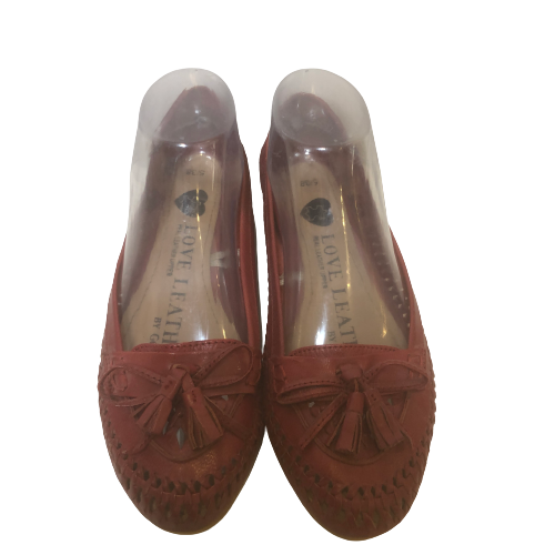 George Red Woven Leather Pumps | Gently Used |