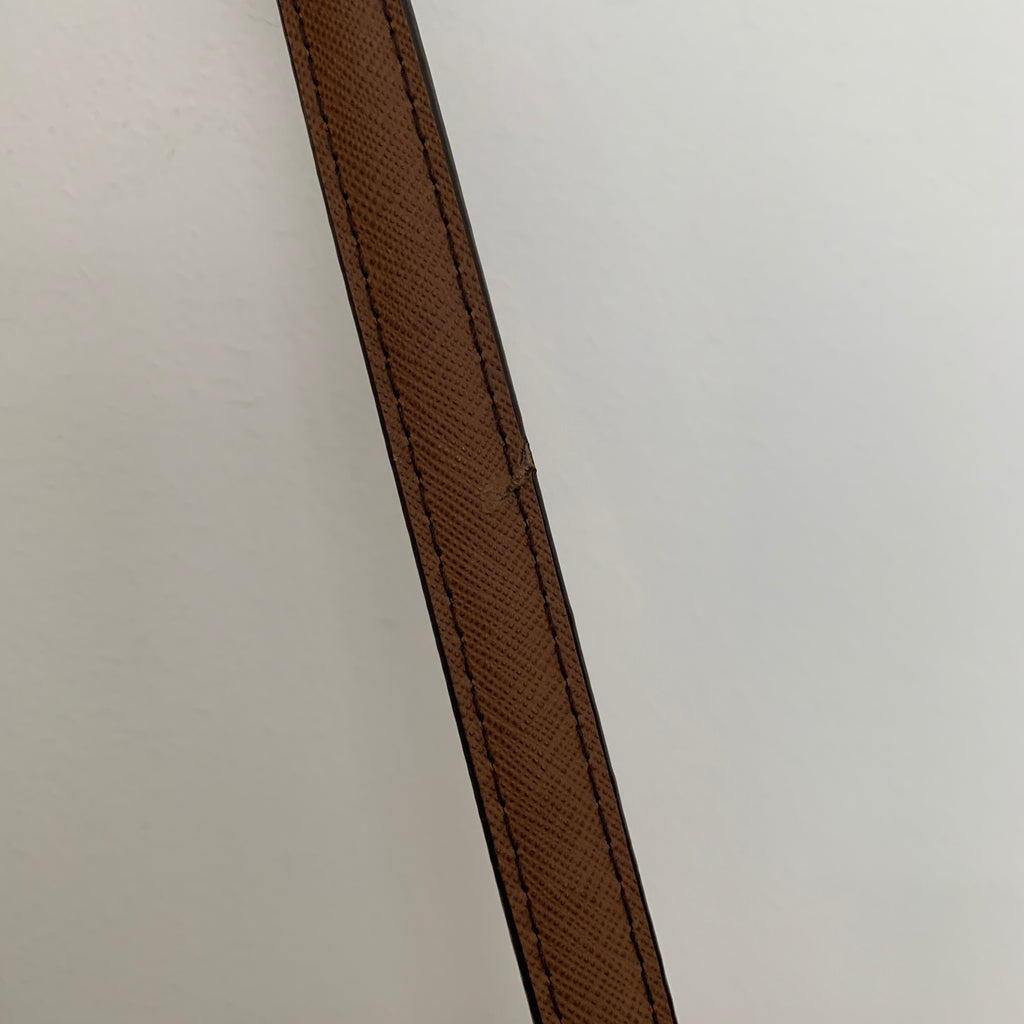 Michael Kors Vanilla & Tan Leather Monogram Shoulder Bag | Gently Used |