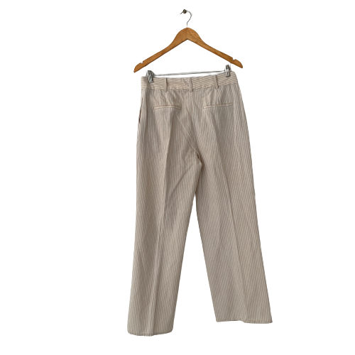 ZARA Beige & White Striped Pants | Gently Used |