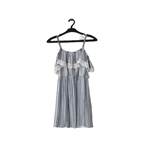 Rare Editions Blue Striped Dress