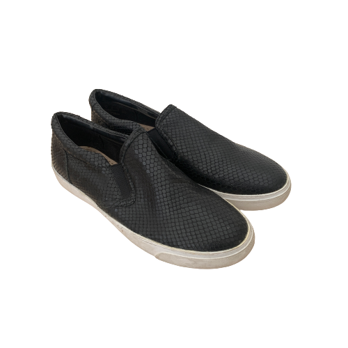 Clark's Black Croc Textured Slip-on Shoes