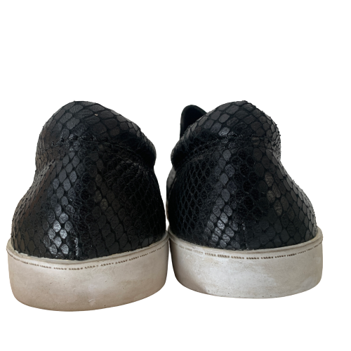 Clark's Black Croc Textured Slip-on Shoes