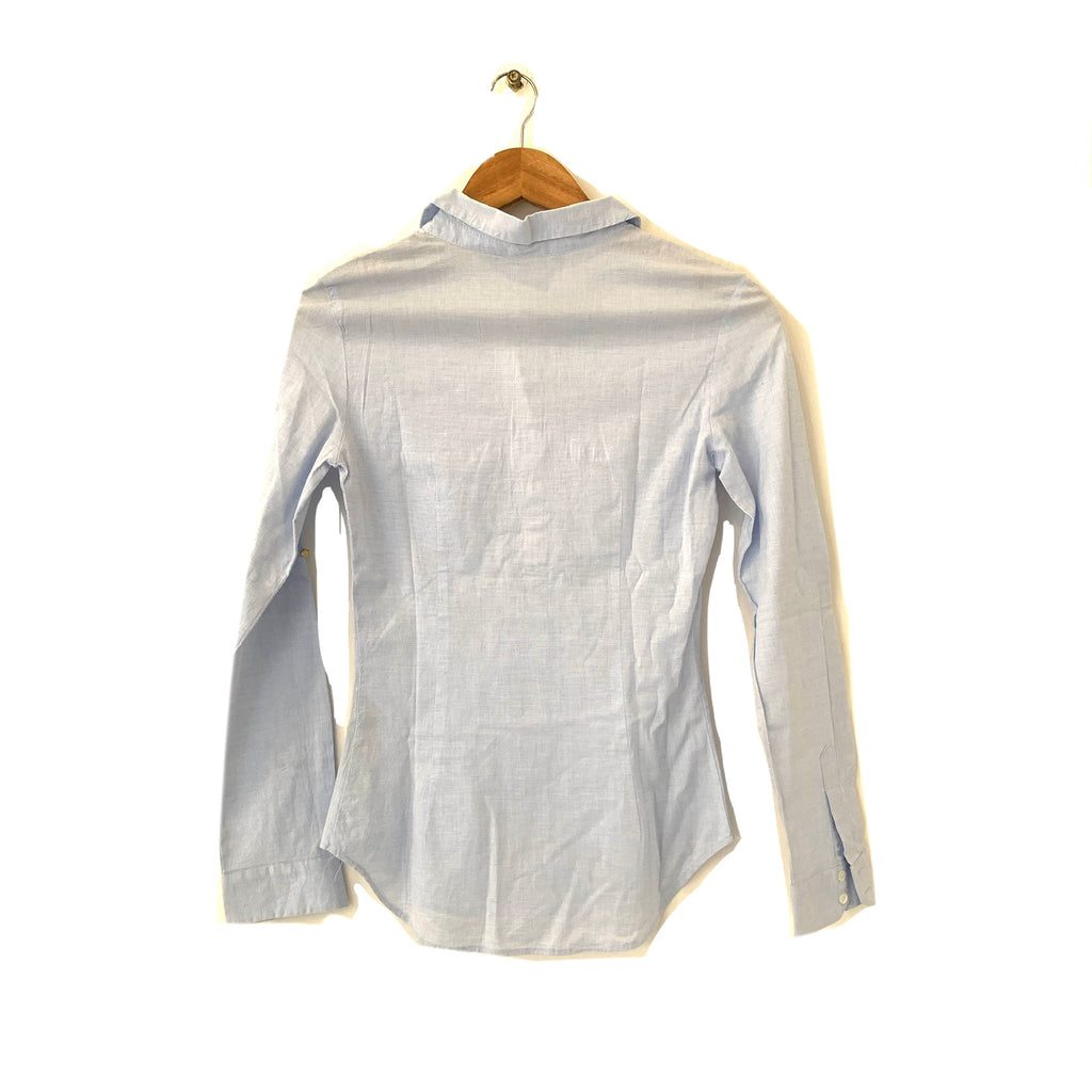 ZARA Light Blue Cotton Collared Shirt | Pre Loved |