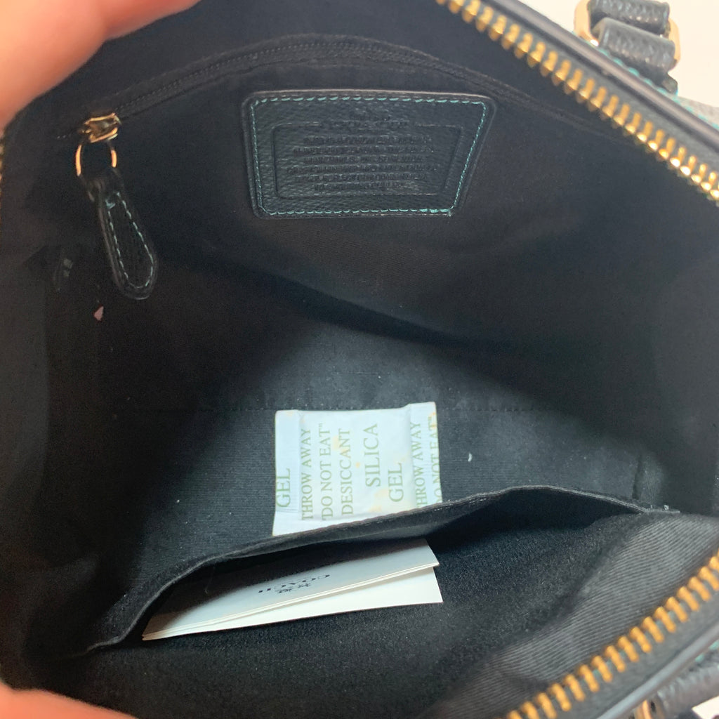 Coach Green & Black Checked Mini Bennett Satchel | Like New |