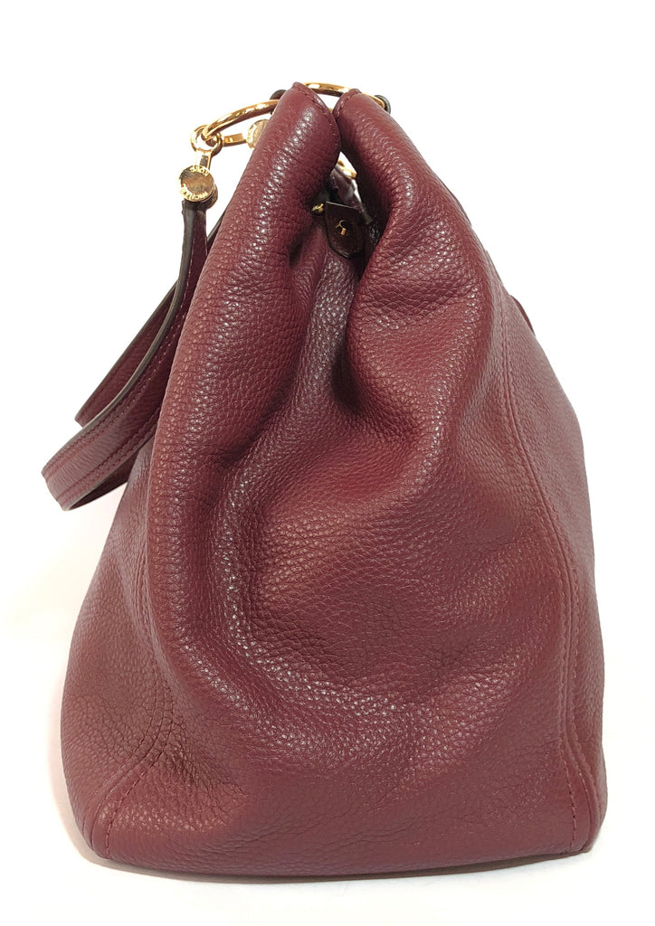 Michael Kors Maroon Pebbled Leather Shoulder Bag | Gently Used |