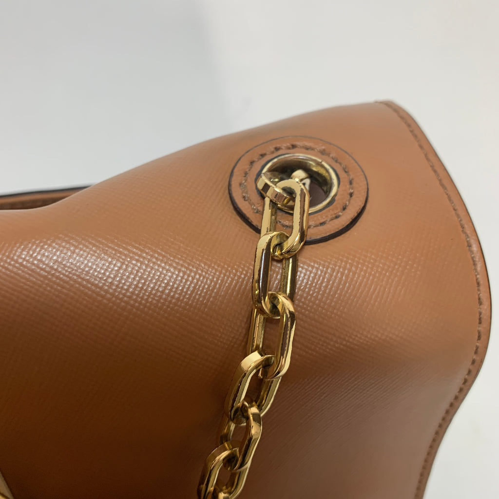 Tory Burch Tan & Cream Leather 'Robinson' Shoulder Bag | Pre Loved |