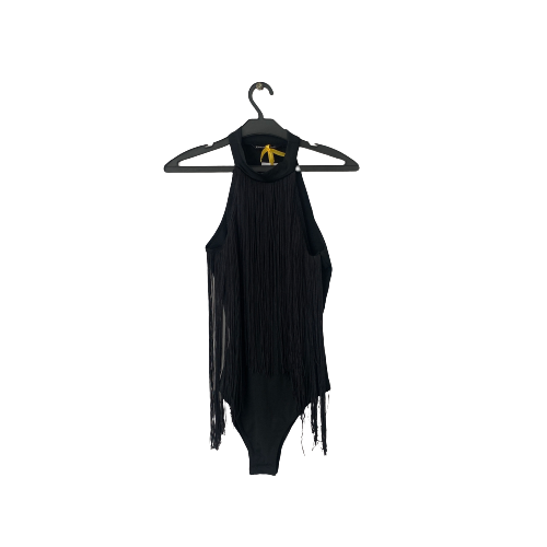 Shein Black Frill Bodysuit