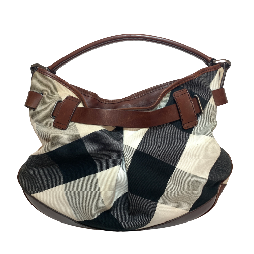 Hobo Bag Burberry 90s Shoulder Bag Black Burberry Dark Brown