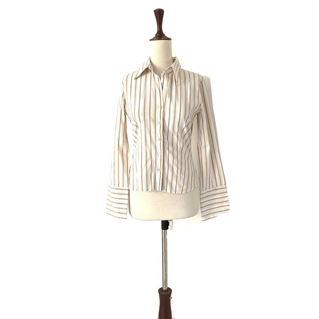 Byline Cream & White Striped Collared Shirt | Gently Used |