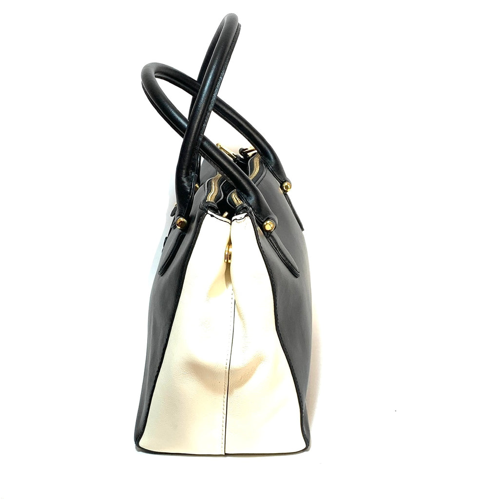 Lauren Ralph Lauren Black & White Satchel | Pre Loved |