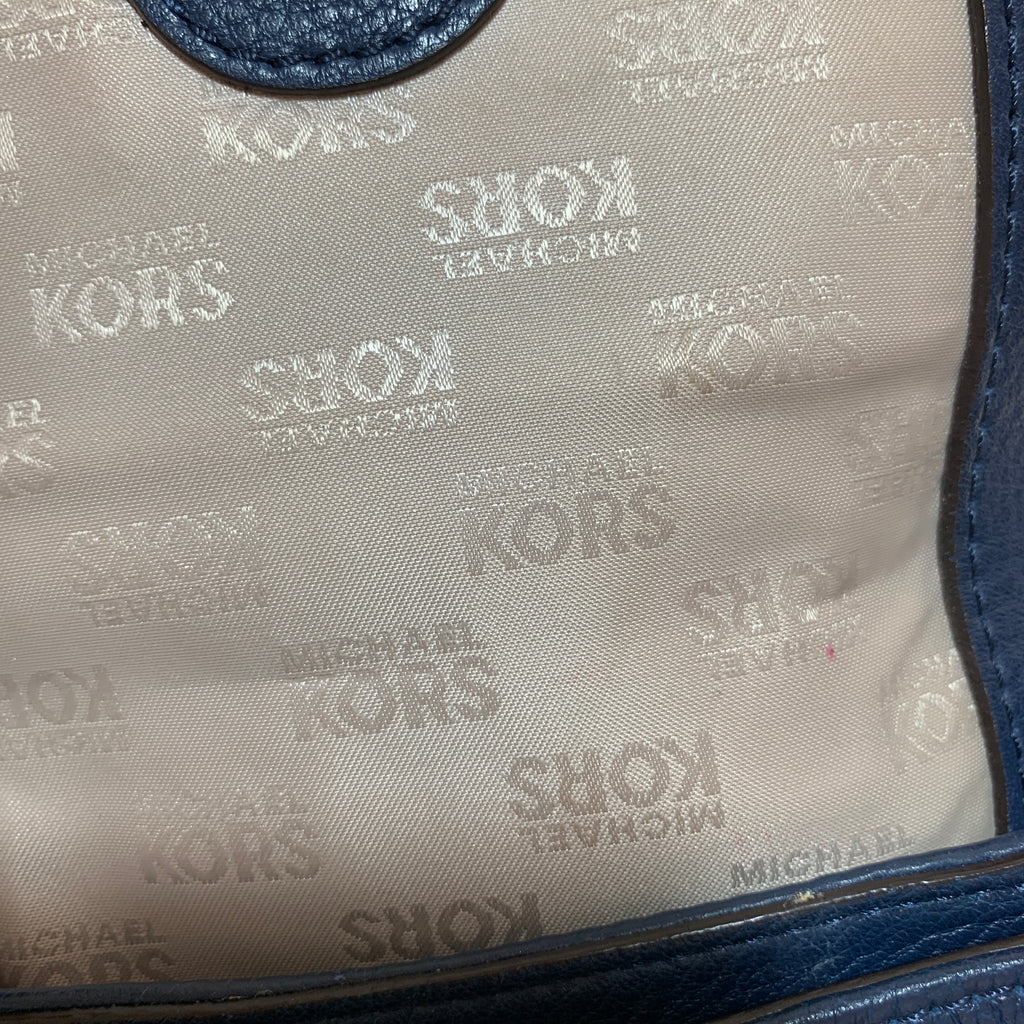 Michael Kors Mini Navy Leather Cross Body Bag | Pre Loved |