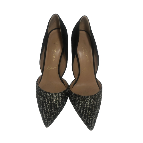Kurt Geiger 'Bond' Black Fabric & Suede Pumps | Pre Loved |