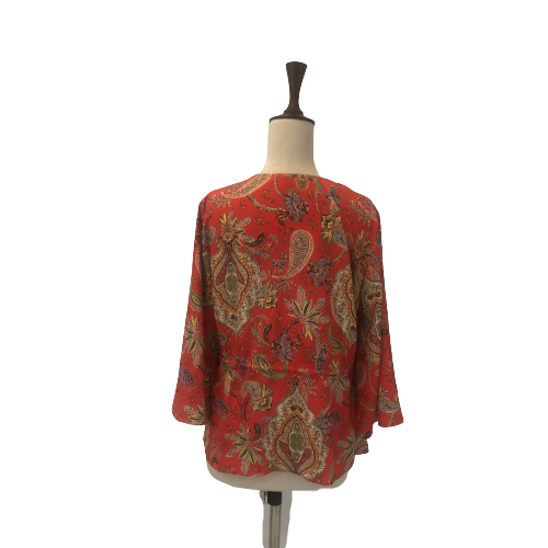 ZARA Red Printed Satin Tunic | Gently Used |