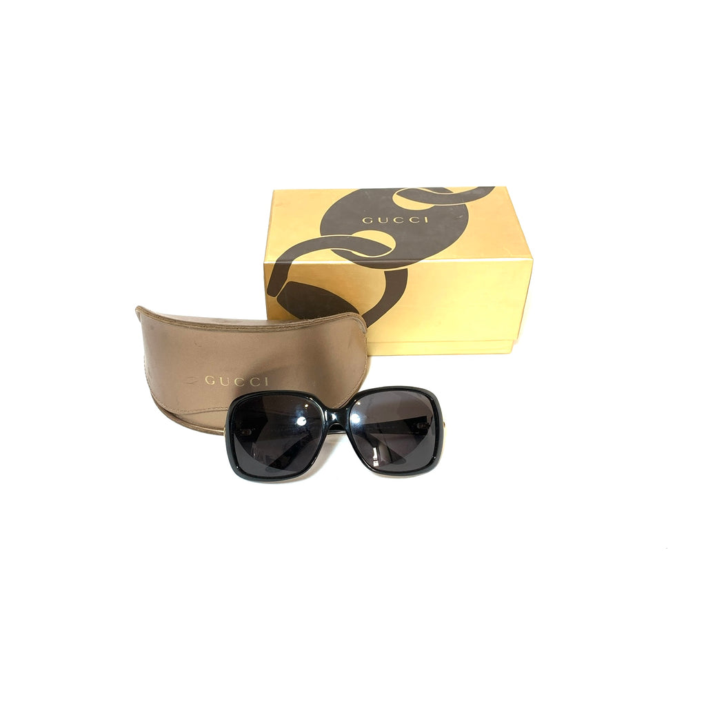 Gucci Black Rectangular GG 3166/S Sunglasses | Gently Used |