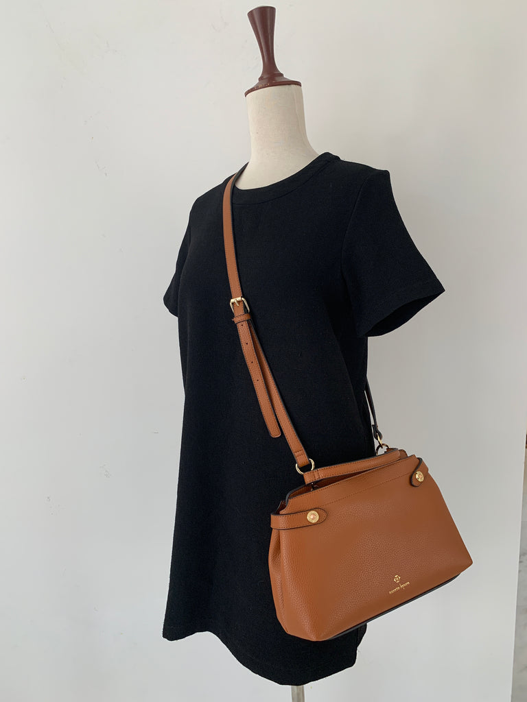 Nanette Lepore Tan Vegan Leather 'Arti' Cross Body Bag | Brand New |