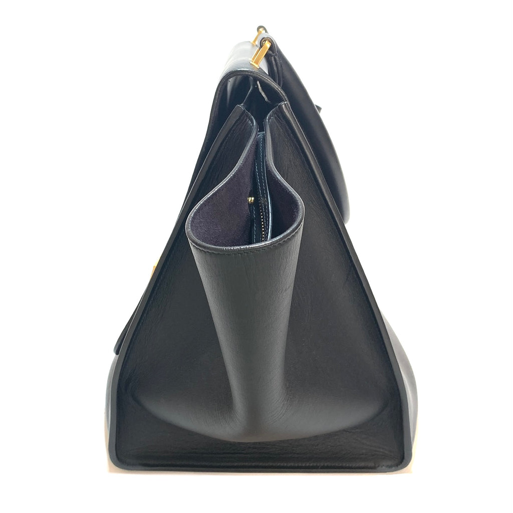 Celine Black Large Calf Leather Trapeze Bag | Pre Loved |