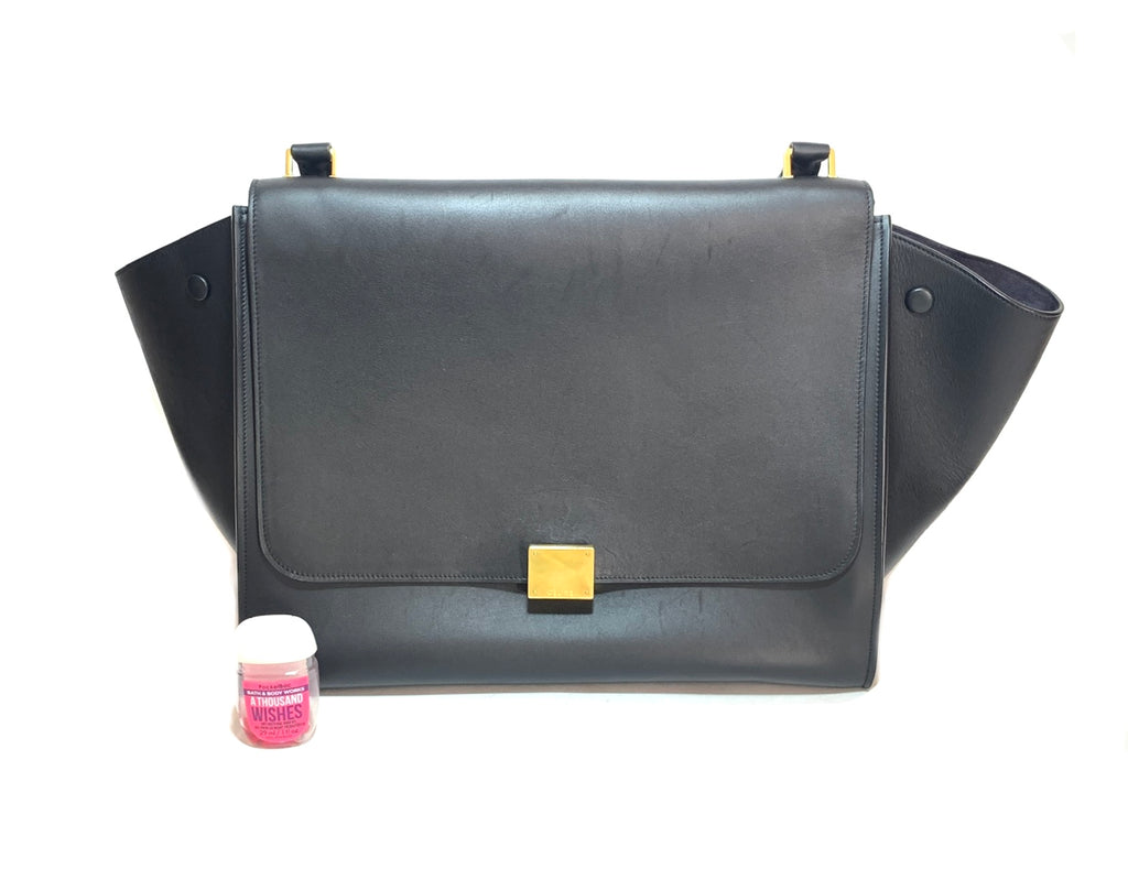 Celine Black Large Calf Leather Trapeze Bag | Pre Loved |