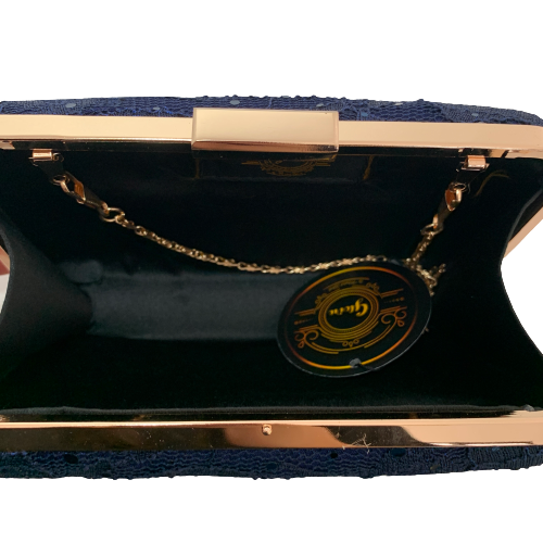 Gloire Blue Sequins Convertible Clutch | Brand New |