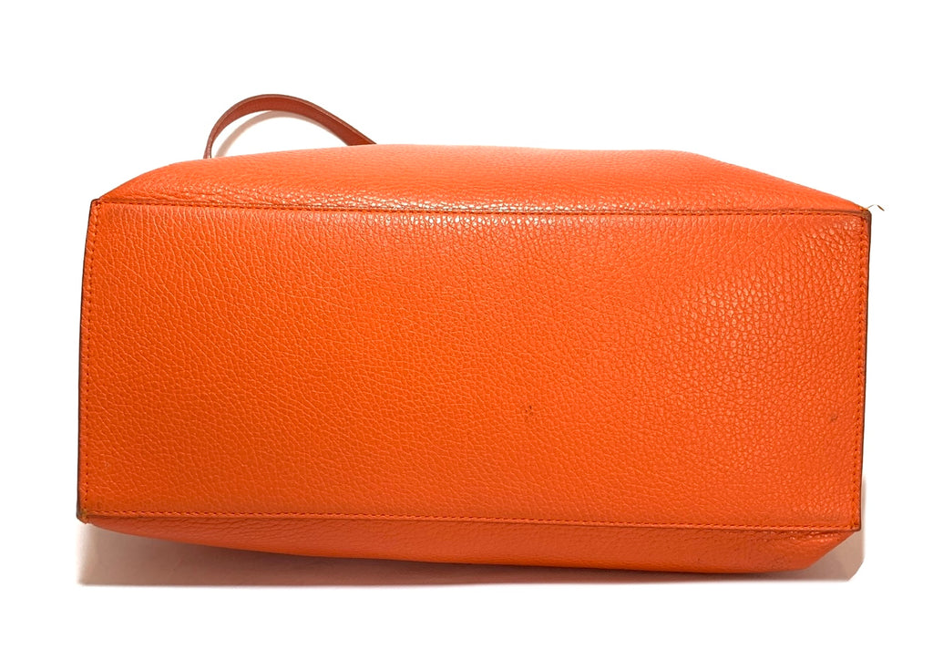 Furla Orange Pebbled Leather Tote | Gently Used |