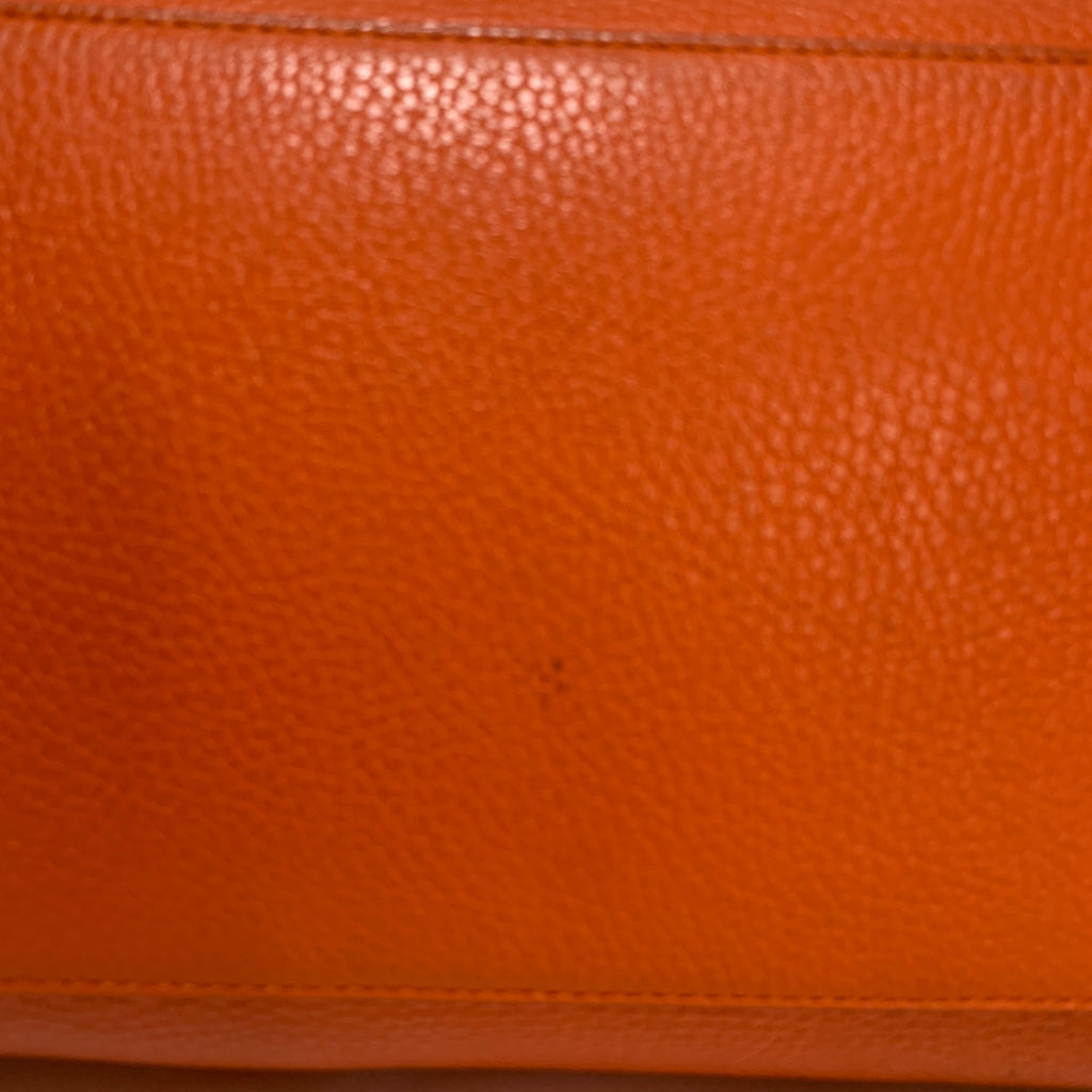 Furla Orange Pebbled Leather Tote | Gently Used |