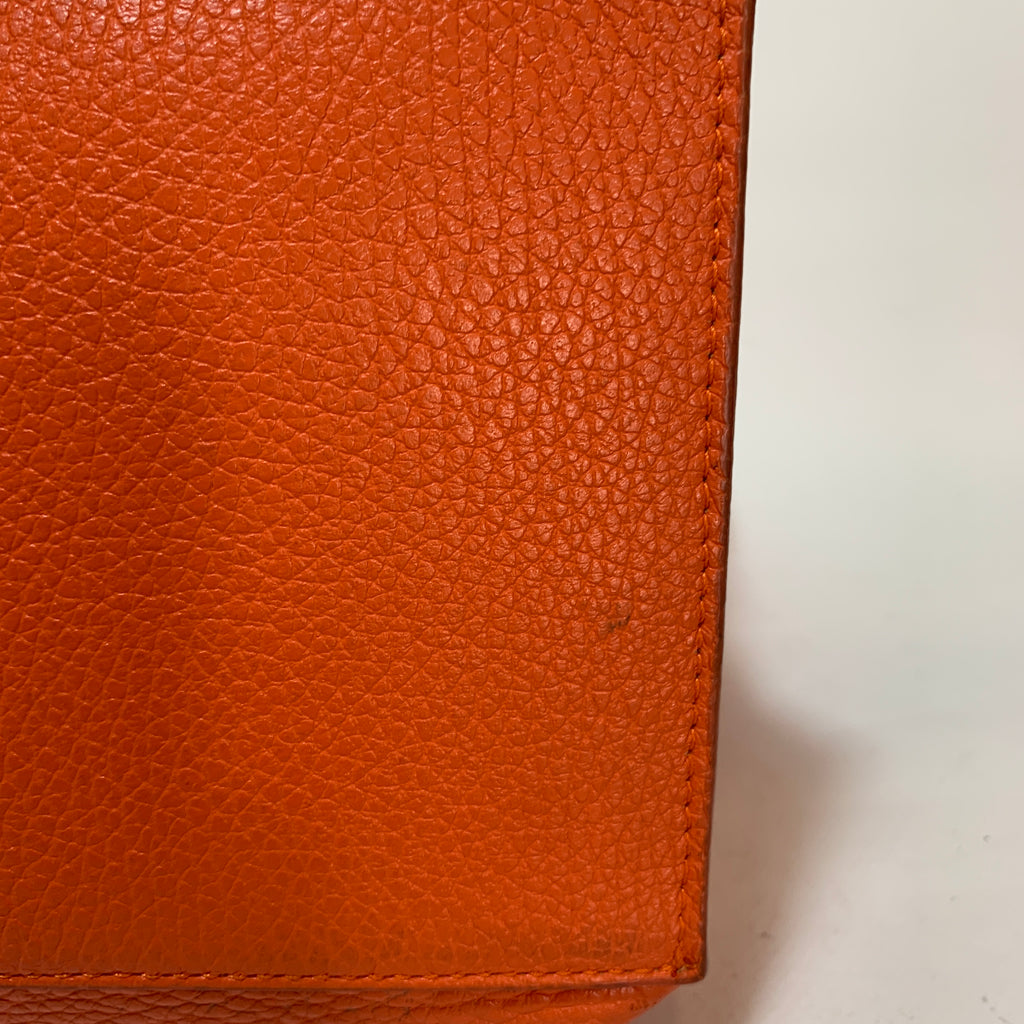 Furla Orange Pebbled Leather Tote | Gently Used |