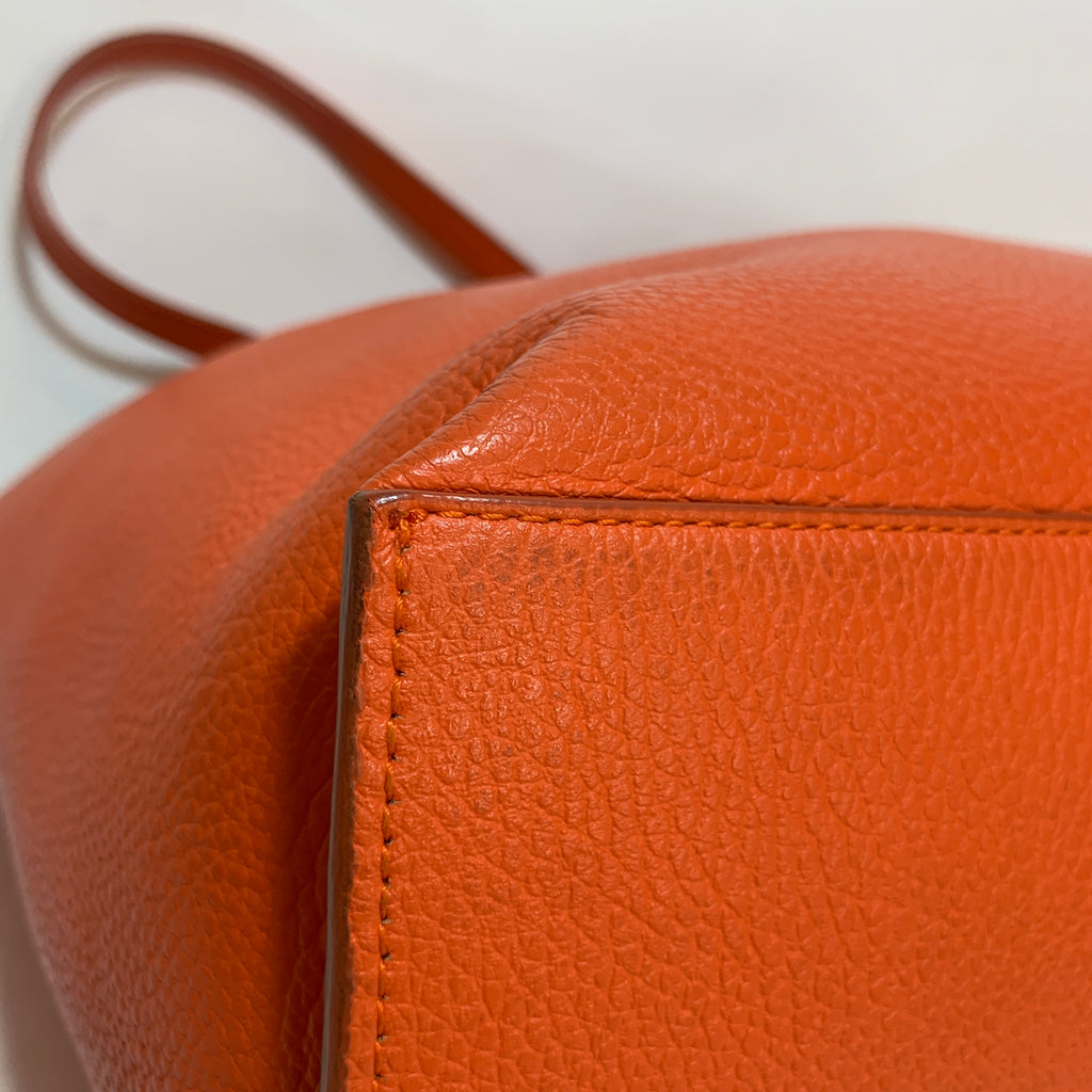 Furla Orange Pebbled Leather Tote | Gently Used |