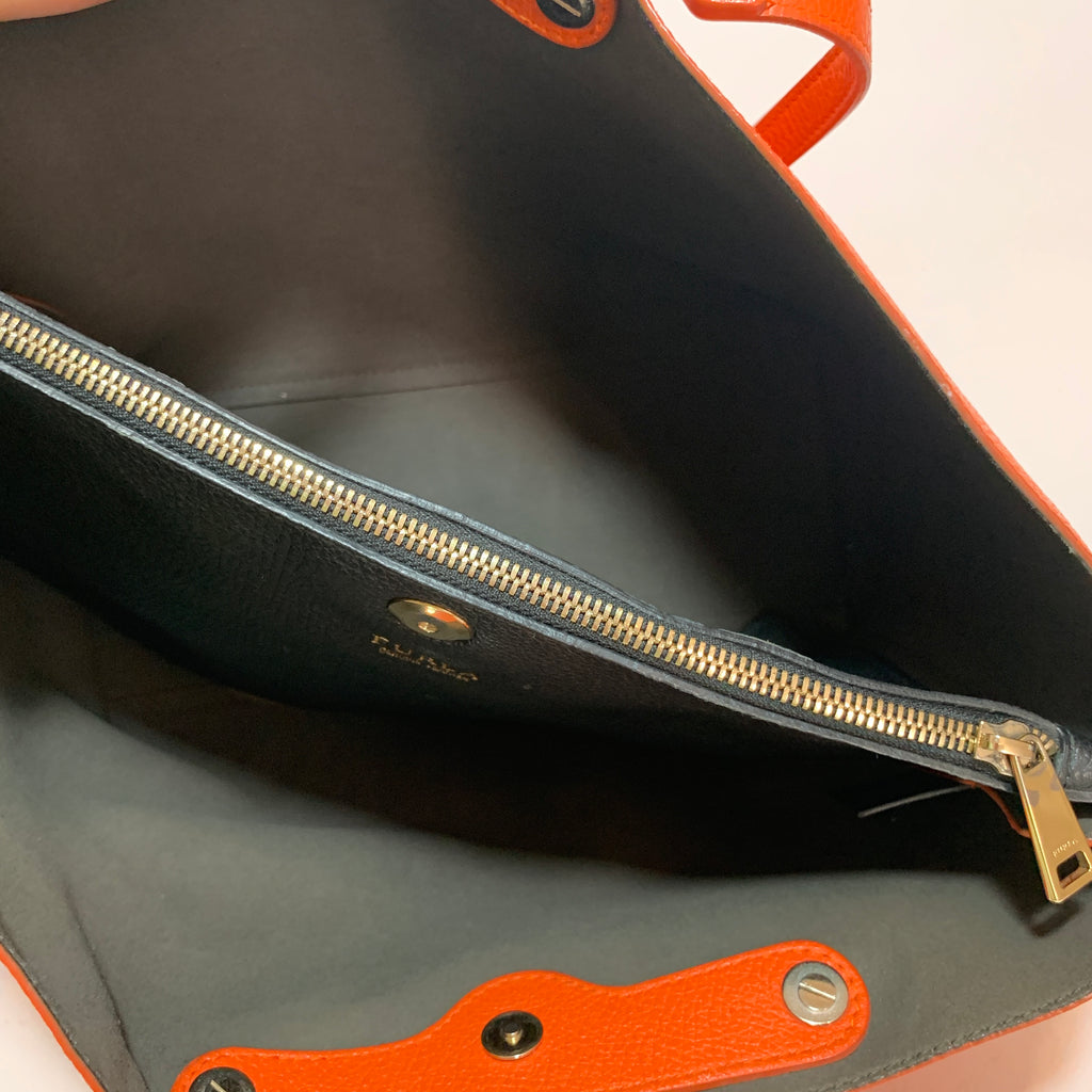 Furla Orange Pebbled Leather Tote | Gently Used |