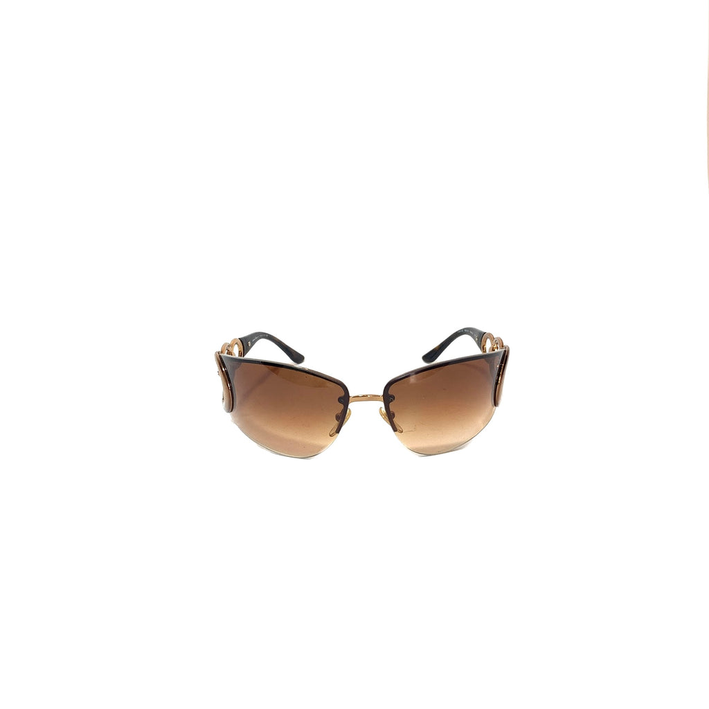 Salvatore Ferragamo 1141-B Rimless Brown Sunglasses | Gently Used |