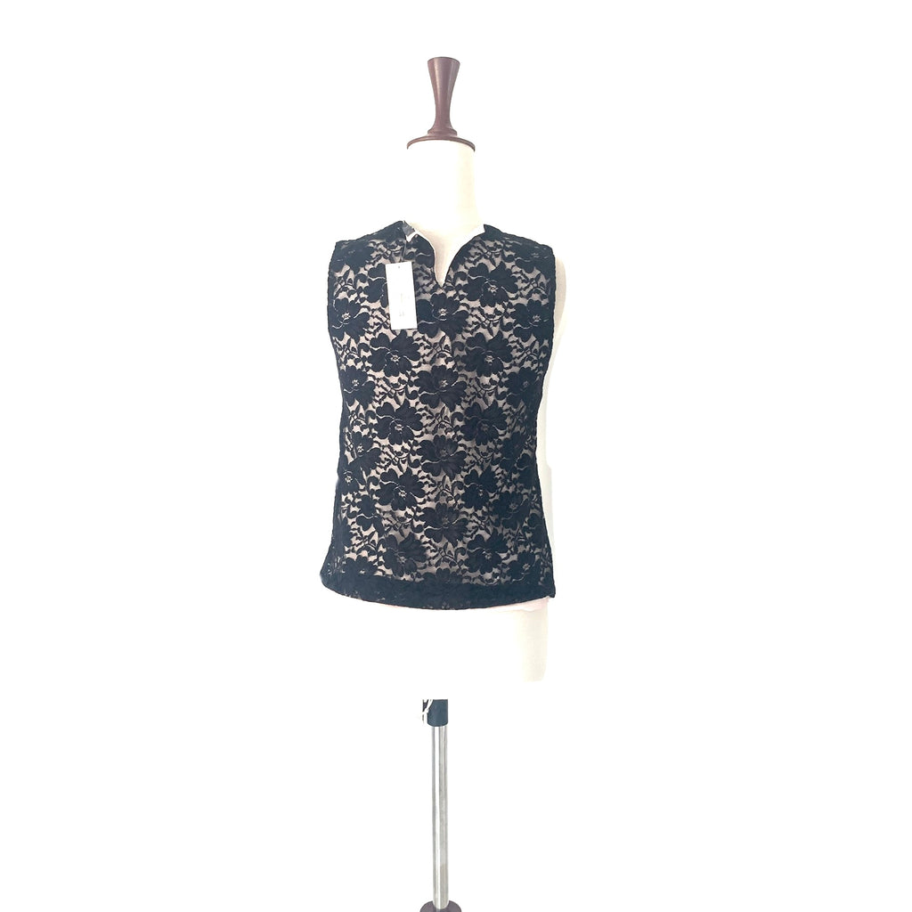 Suzy Shier Black Sleeveless Lace Top | Brand New |