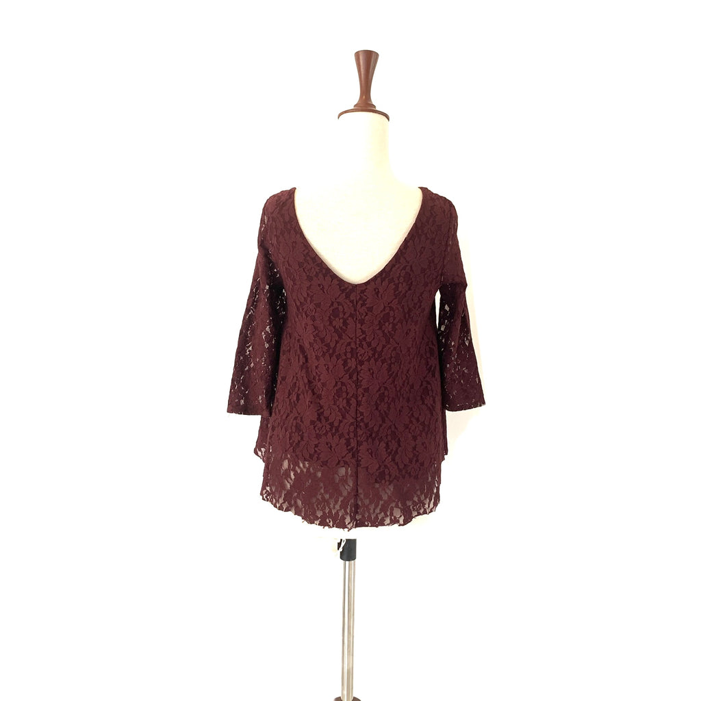 American Eagle Burgundy Lace Top | Gently Used |