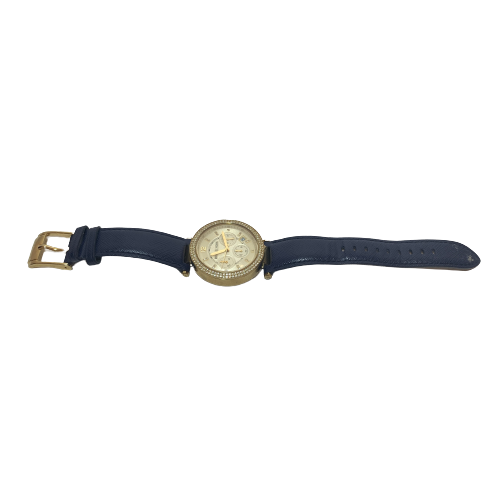 Michael Kors MK2280 'Parker' Blue Leather Strap Watch | Pre Loved |