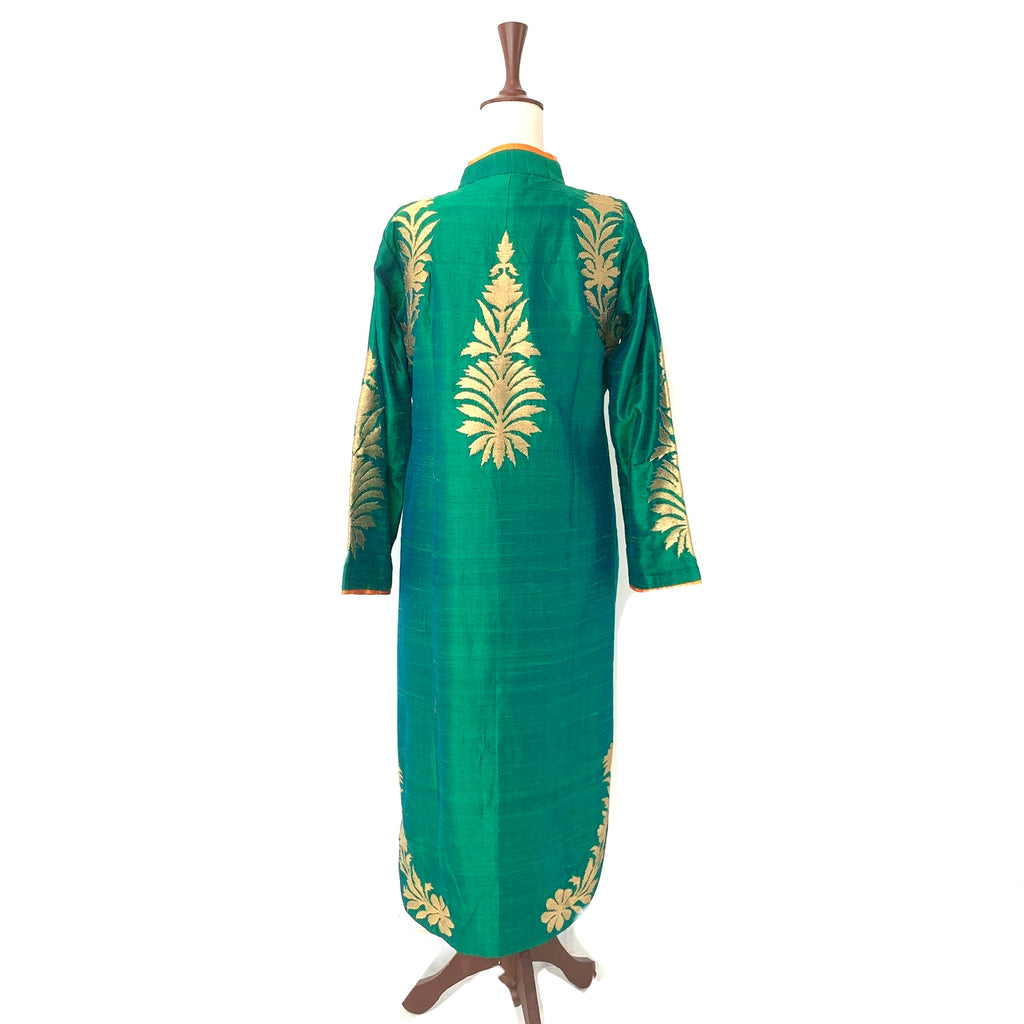 Ambrish Damani Green Silk Embroidered Outfit | Brand New |
