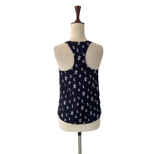 Club Monaco Blue Printed Sleeveless Top | Pre Loved |