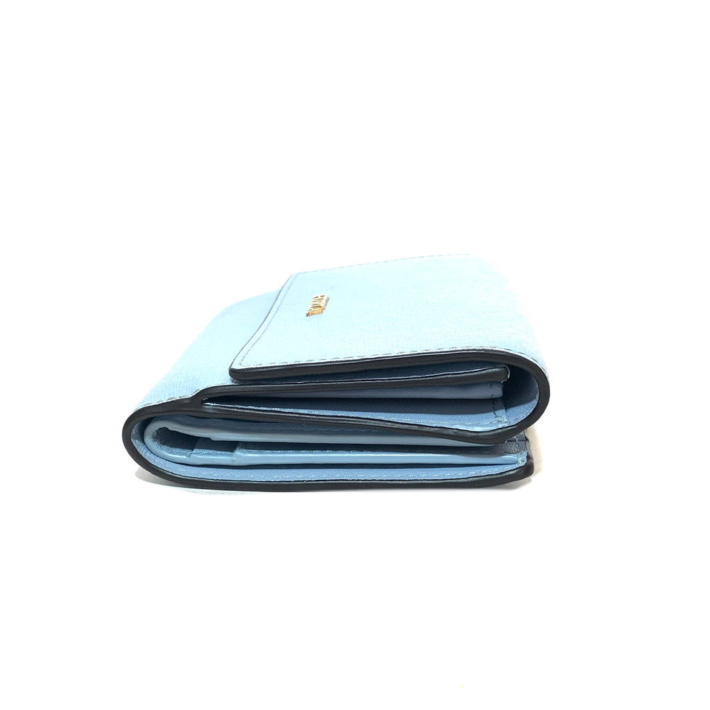Furla Light Blue Leather Bi-fold Wallet | Pre Loved |