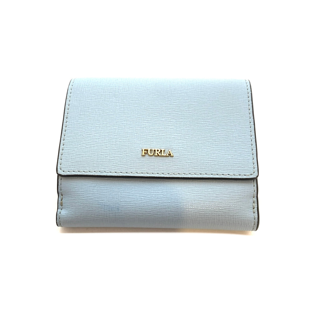 Furla Light Blue Leather Bi-fold Wallet | Pre Loved |