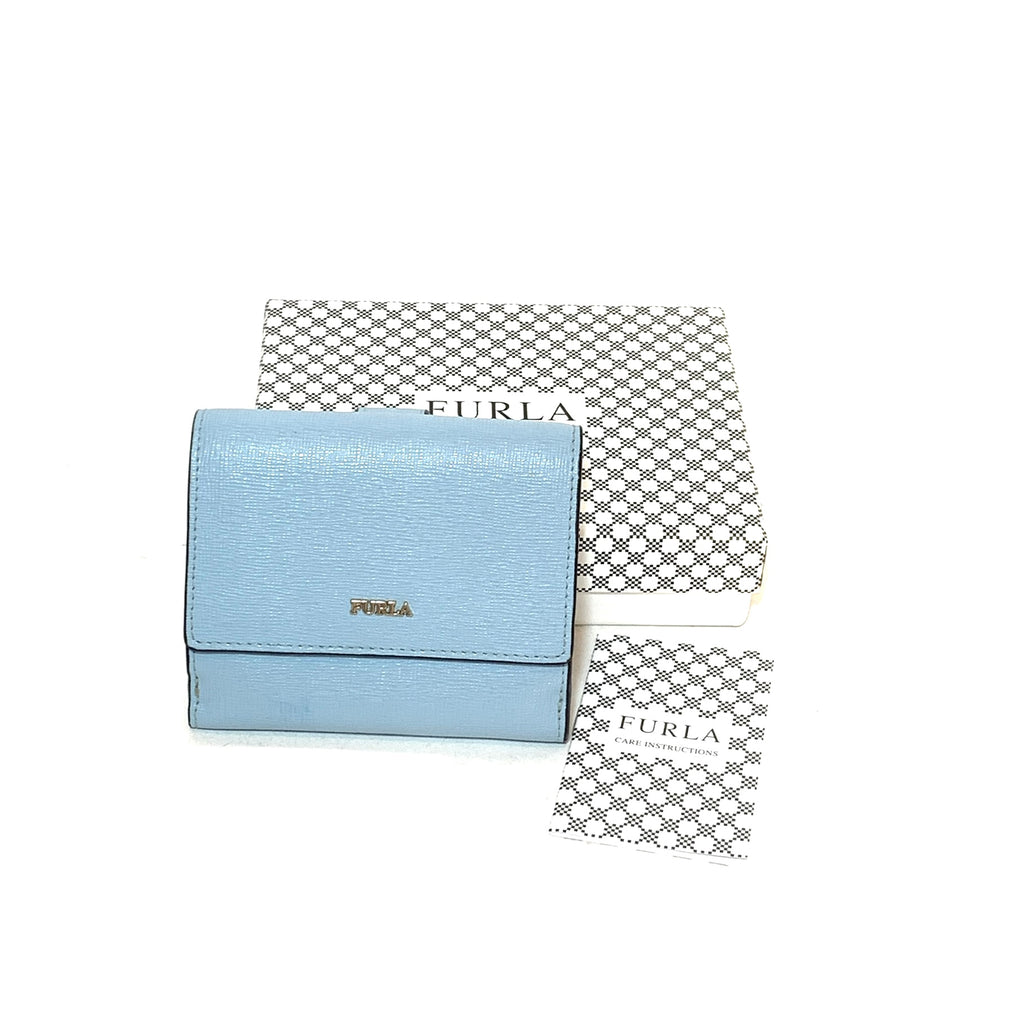 Furla Light Blue Leather Bi-fold Wallet | Pre Loved |