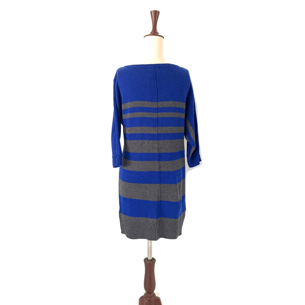 DKNY Navy & Grey Striped Sweater Dress | Pre Loved |