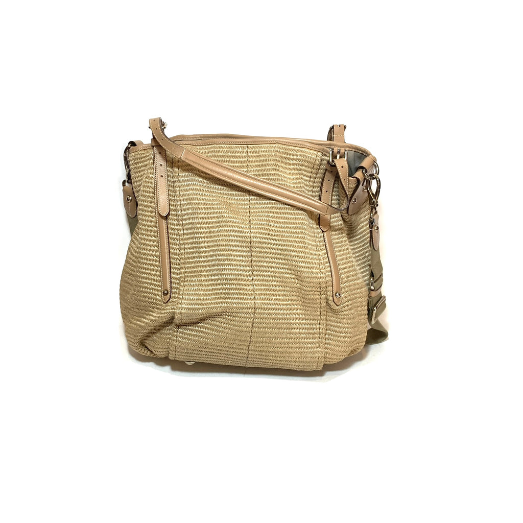 Tod's G-Line Jute & Leather Shoulder Bag | Gently Used |