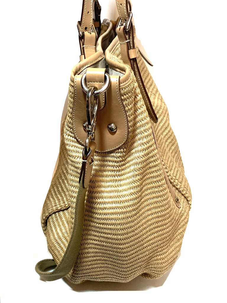 Tod's G-Line Jute & Leather Shoulder Bag | Gently Used |