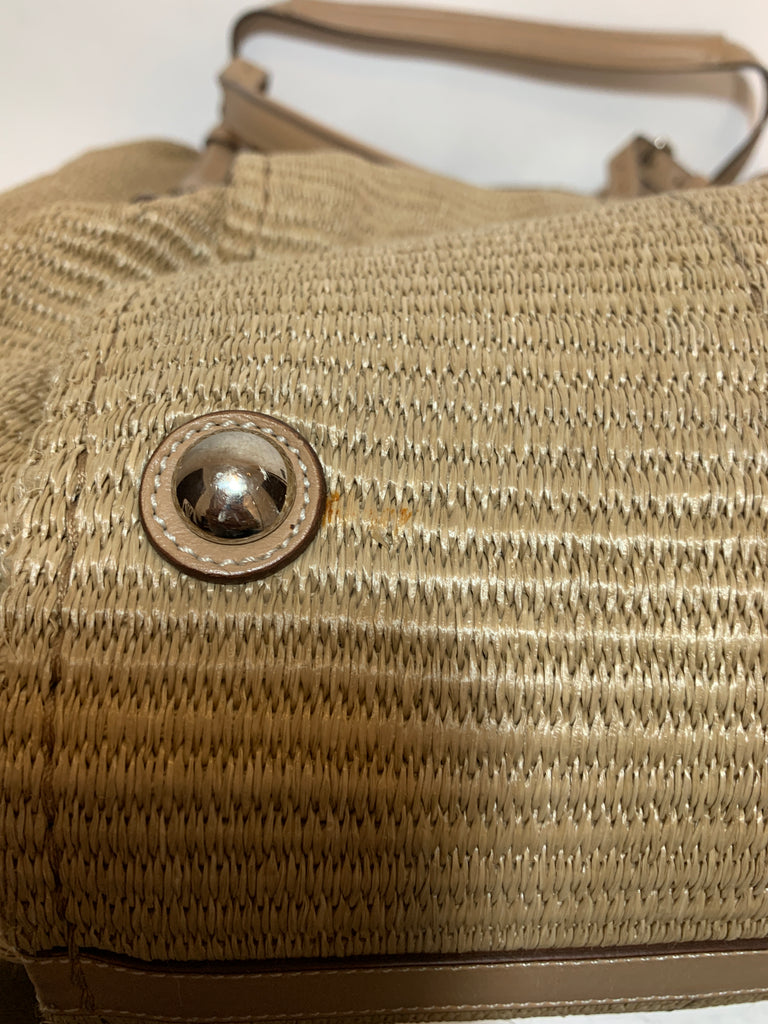 Tod's G-Line Jute & Leather Shoulder Bag | Gently Used |