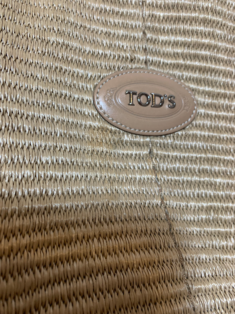Tod's G-Line Jute & Leather Shoulder Bag | Gently Used |
