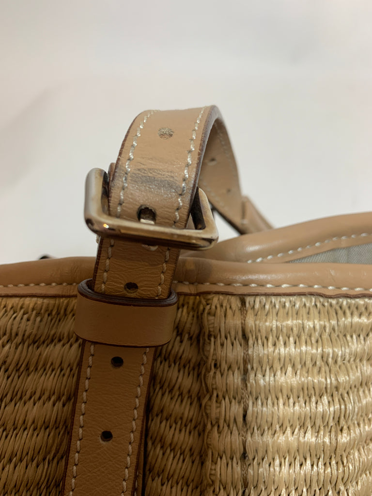 Tod's G-Line Jute & Leather Shoulder Bag | Gently Used |