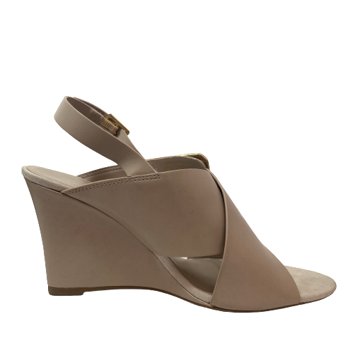 Charles & Keith Taupe Peep-toe Wedges | Gently Used |